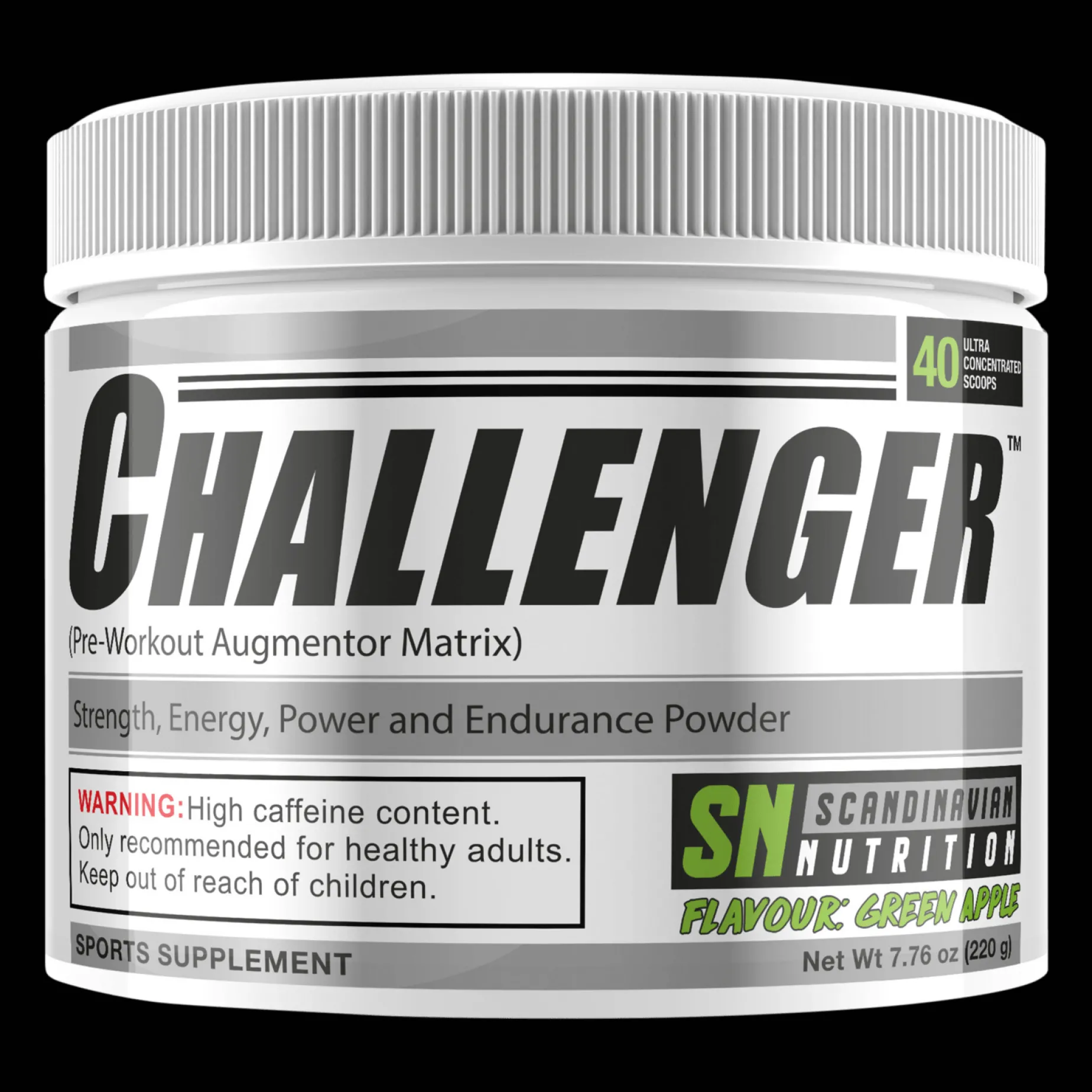 Challenger (Green Apple (220g), pre-workout-pulver - Pre-Workout - Challenger (Green Apple (220g), pre-workout-pulver