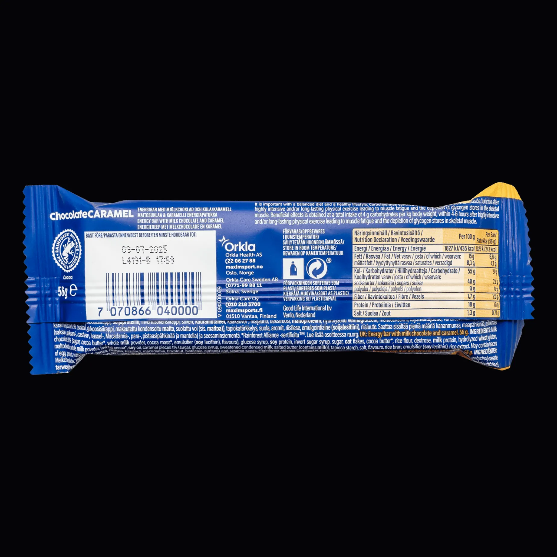 Energy Bar Chocolate Caramel 56g, energibar - Energibar - Energy Bar Chocolate Caramel 56g, energibar