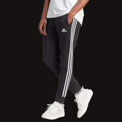 Essential Fleece 3-Stripes Tapered Cuff Joggers, joggebukse, herre - Fritid- & Joggebukser - Essential Fleece 3-Stripes Tapered Cuff Joggers, joggebukse, herre