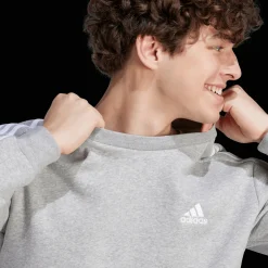 Essentials Fleece 3-Stripes Sweatshirt, collegegenser, herre - Hettegenser - Essentials Fleece 3-Stripes Sweatshirt, collegegenser, herre