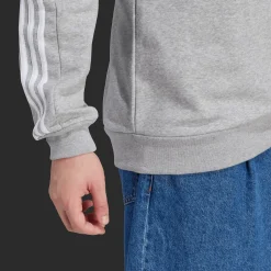 Essentials Fleece 3-Stripes Sweatshirt, collegegenser, herre - Hettegenser - Essentials Fleece 3-Stripes Sweatshirt, collegegenser, herre