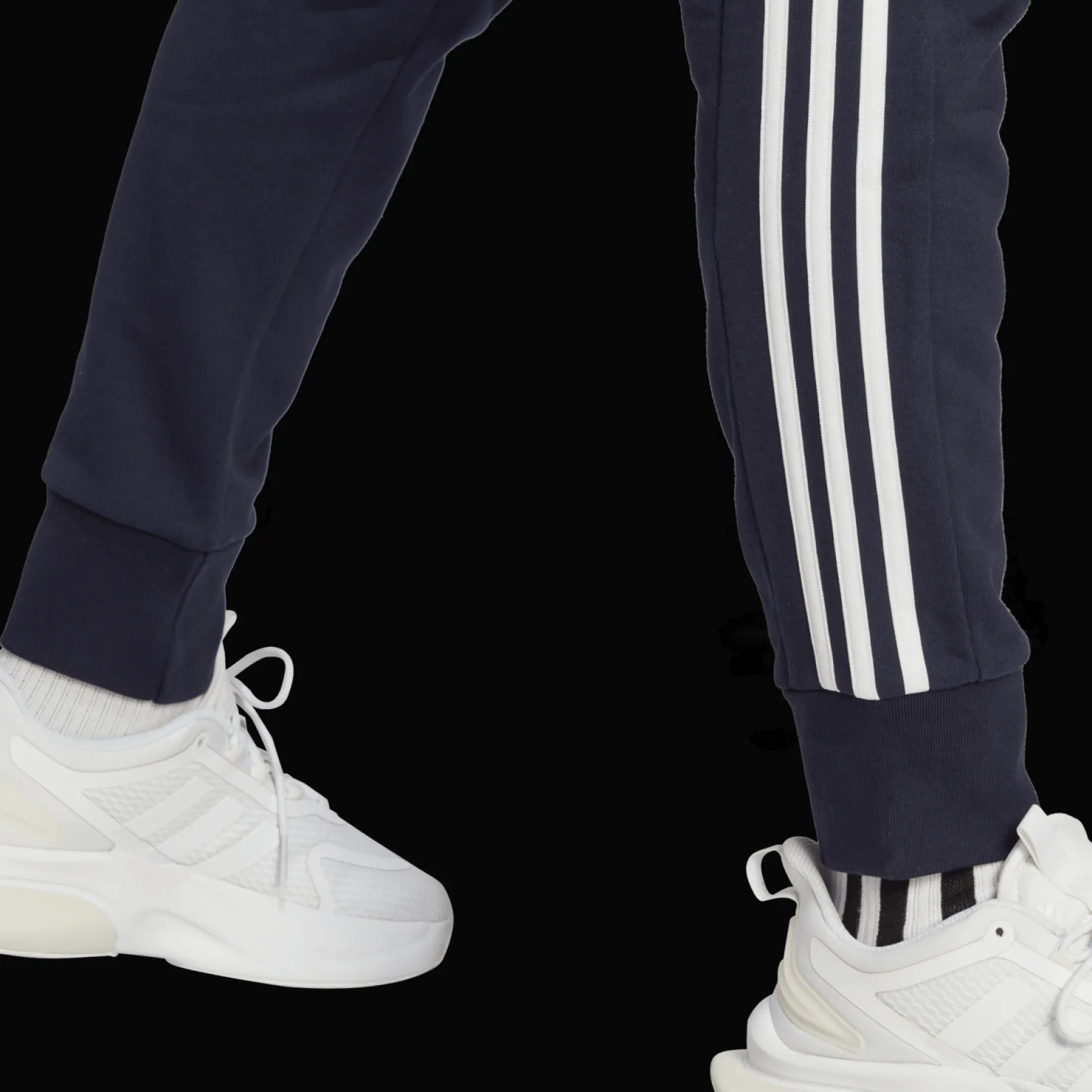 Essentials French Terry Tapered Cuff 3-Stripes Joggers, joggebukse, herre - T-Skjorter & Pique - Essentials French Terry Tapered Cuff 3-Stripes Joggers, joggebukse, herre