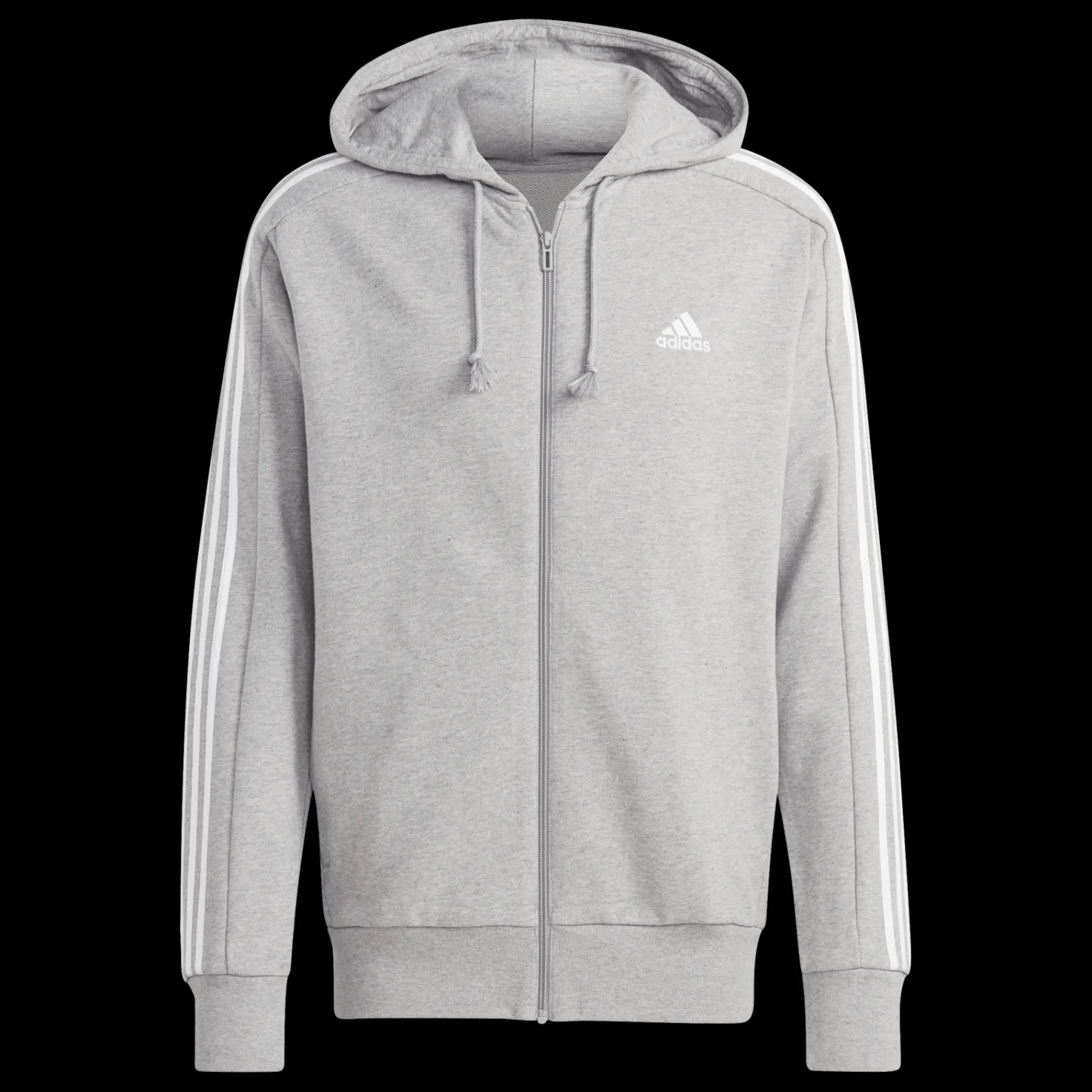 French Terry 3-Stripes Full-Zip Hoodie, hettjakke, herre - Hettegenser - French Terry 3-Stripes Full-Zip Hoodie, hettjakke, herre