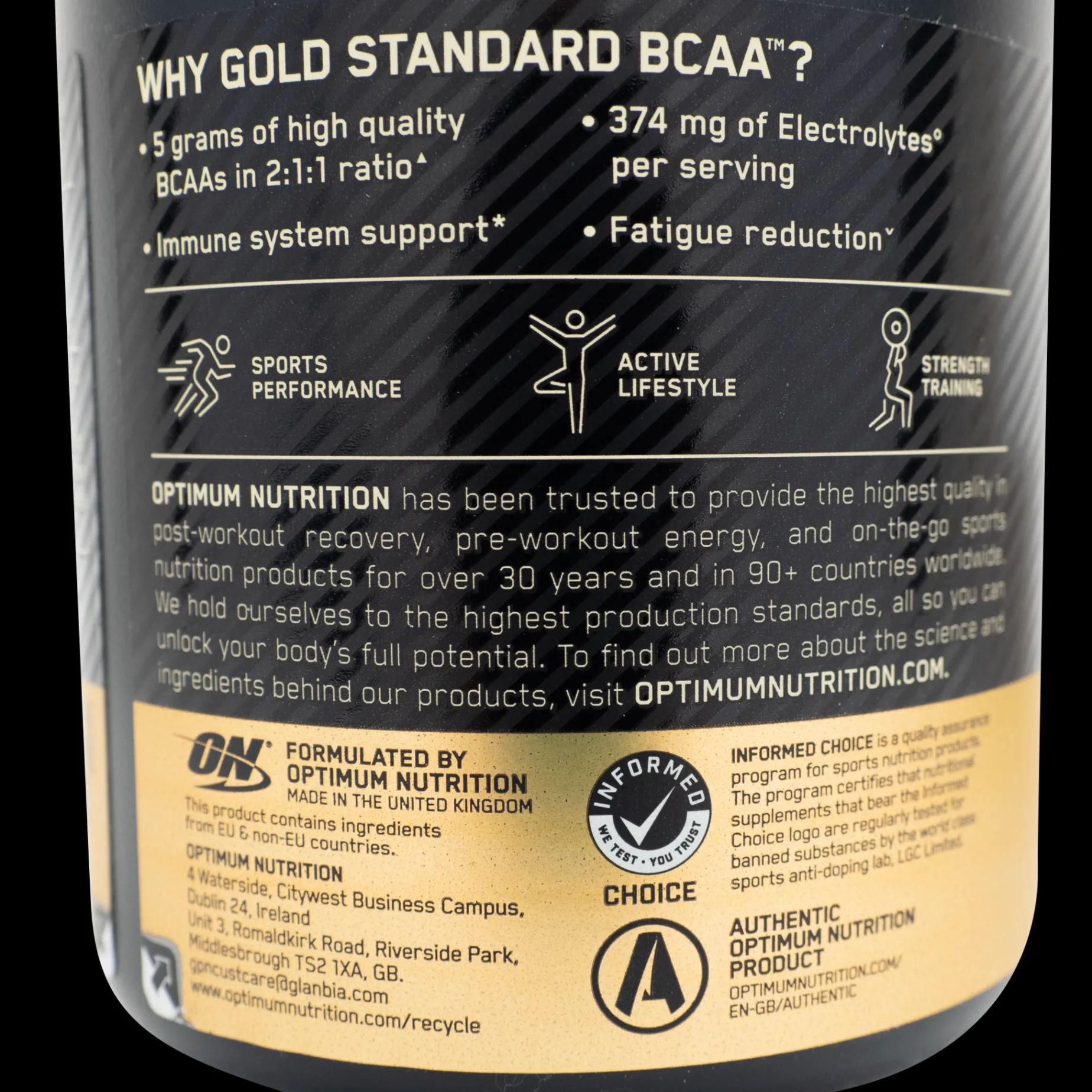 Gold Standard BCAA Train & Sustain 266 g, kosttilskudd - Aminosyrer - Gold Standard BCAA Train & Sustain 266 g, kosttilskudd
