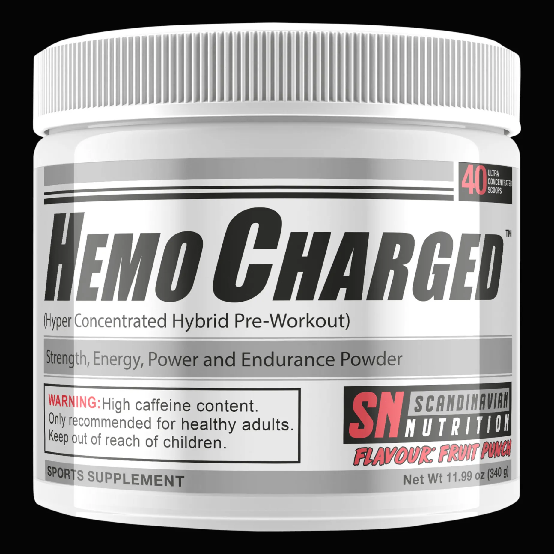 Hemocharged (Fruit Punch (340g), pre-workout-pulver - Pre-Workout - Hemocharged (Fruit Punch (340g), pre-workout-pulver