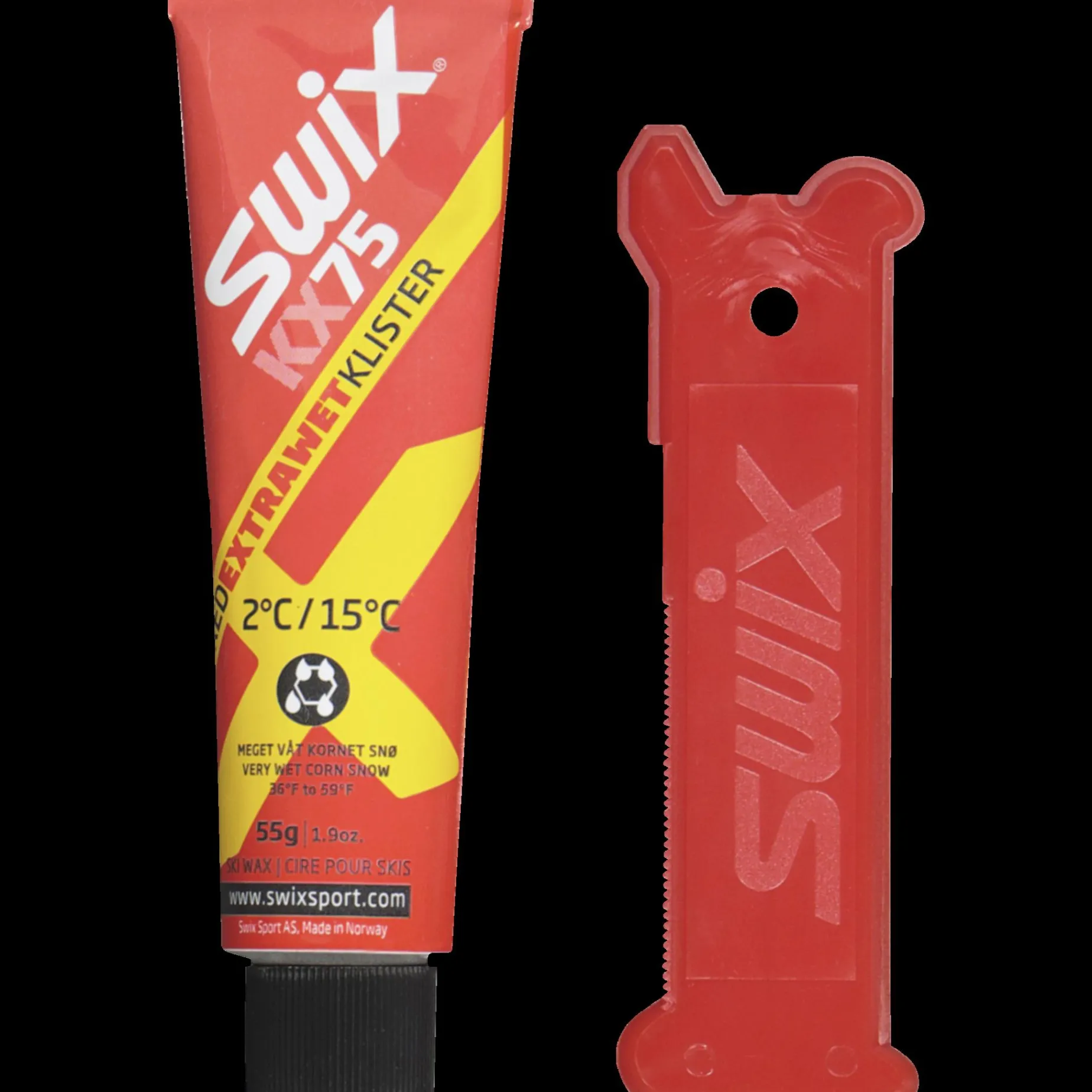 Klister KX75 Red Extra Wet 2C/15C 24/25, våtsnøklister - Festesmøring - Klister KX75 Red Extra Wet 2C/15C 24/25, våtsnøklister