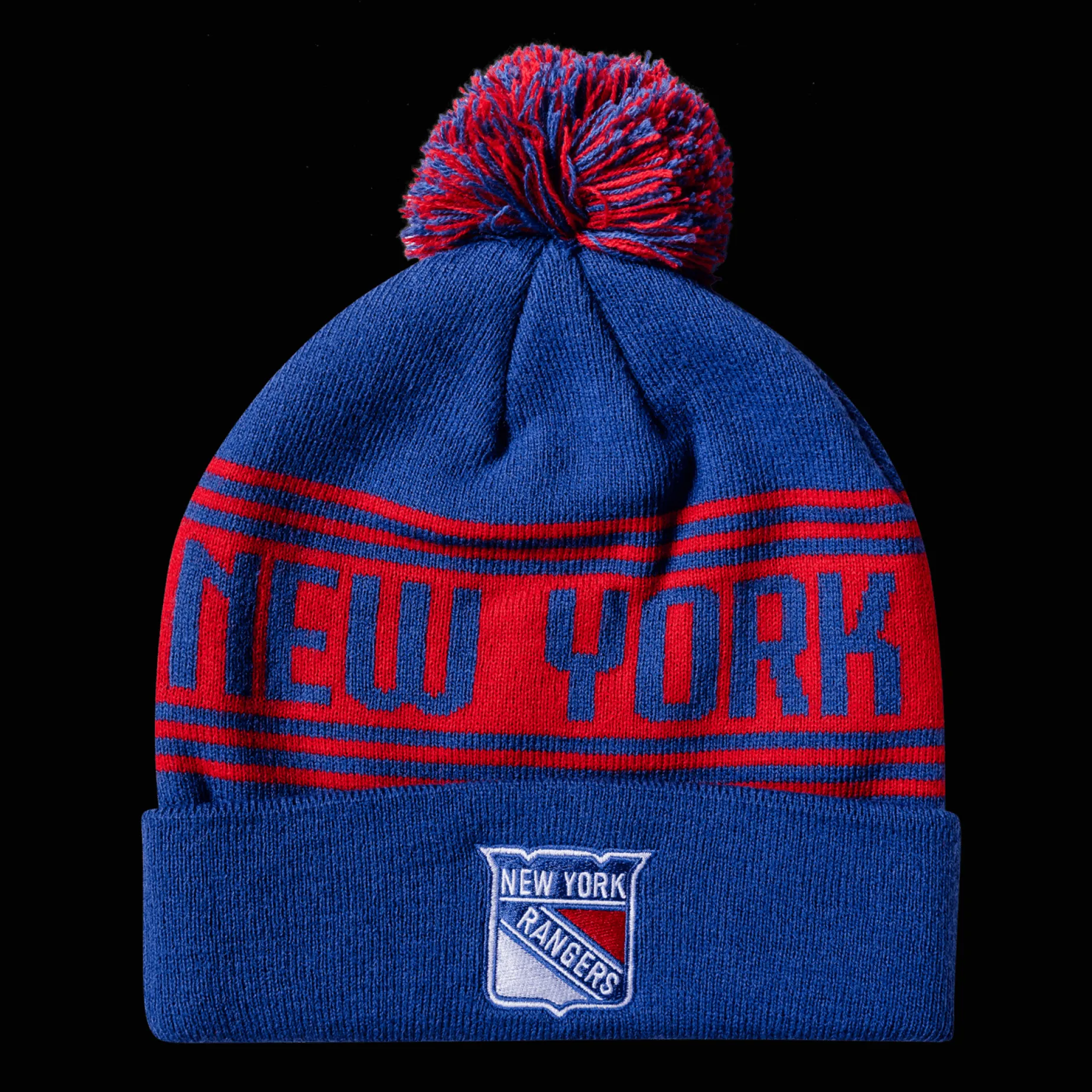 NHL Beanie Cuff W/Pom - 24/25, lue, unisex - NHL Drakter & Tilbehør - NHL Beanie Cuff W/Pom - 24/25, lue, unisex