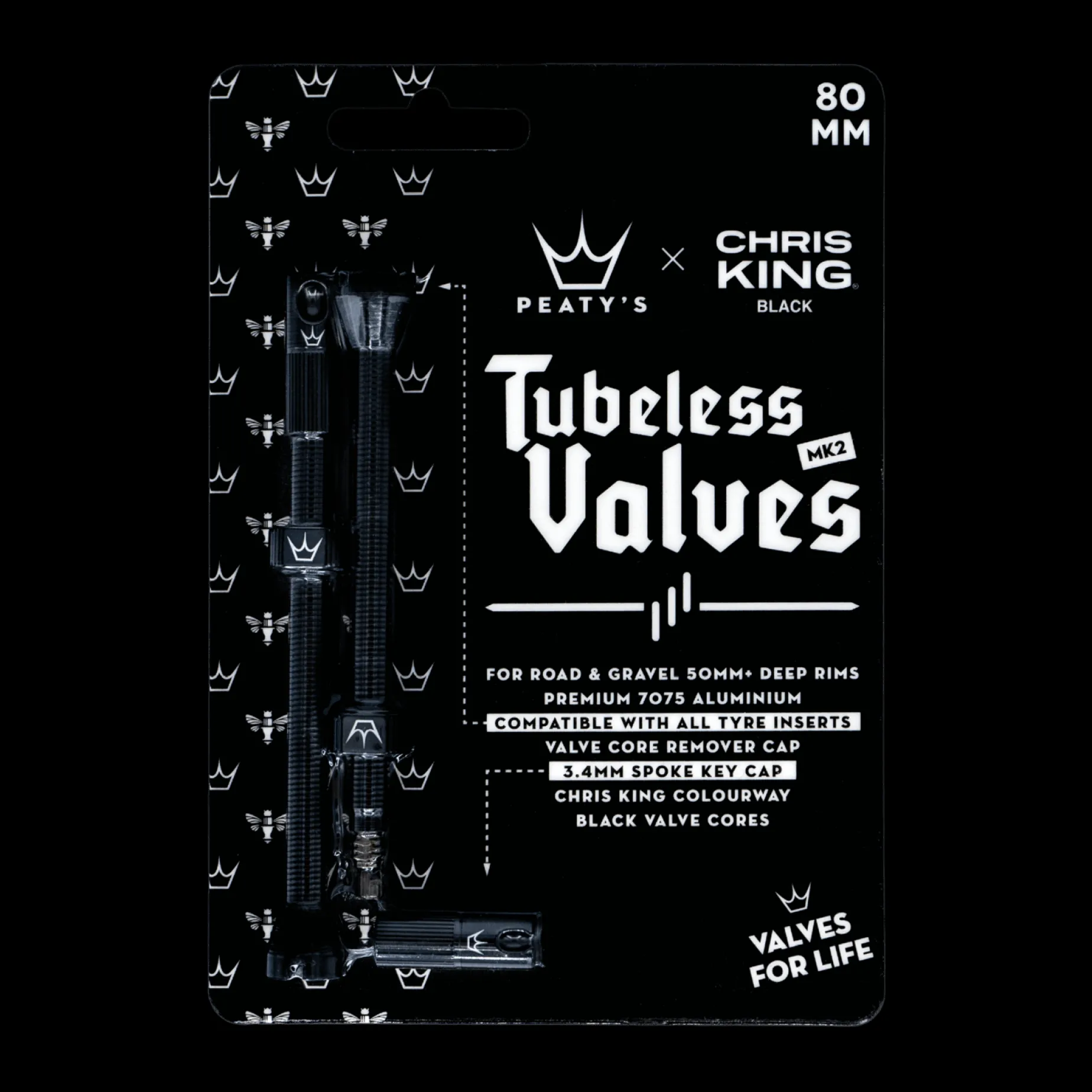 Peaty's x Chris King Valves 80mm (par), sykkelventil - Tilbehør hjul, dekk & slange - Peaty's x Chris King Valves 80mm (par), sykkelventil