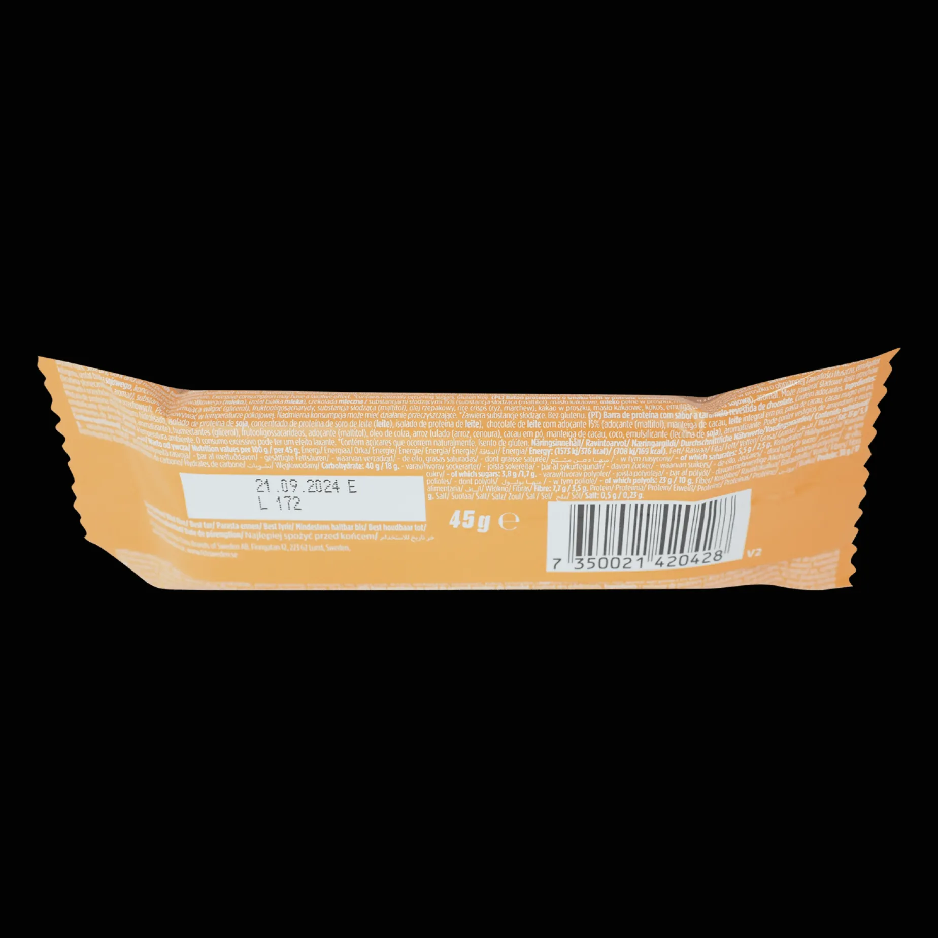 Protein Bar Toffee & Caramel 45g, proteinbar - Proteinbarer - Protein Bar Toffee & Caramel 45g, proteinbar