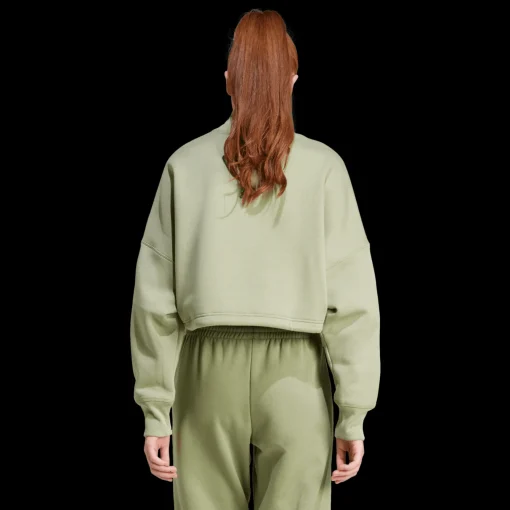 Signature Graphic Embroidery Fleece Crop Sweatshirt, genser, dame - Collegegenser - Signature Graphic Embroidery Fleece Crop Sweatshirt, genser, dame