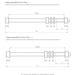 Tacx, E-Thru axle skewer 12 mm x 1 rear wheel, sykkelrulleaksling - Tilbehør Til Sykkelruller - Tacx, E-Thru axle skewer 12 mm x 1 rear wheel, sykkelrulleaksling
