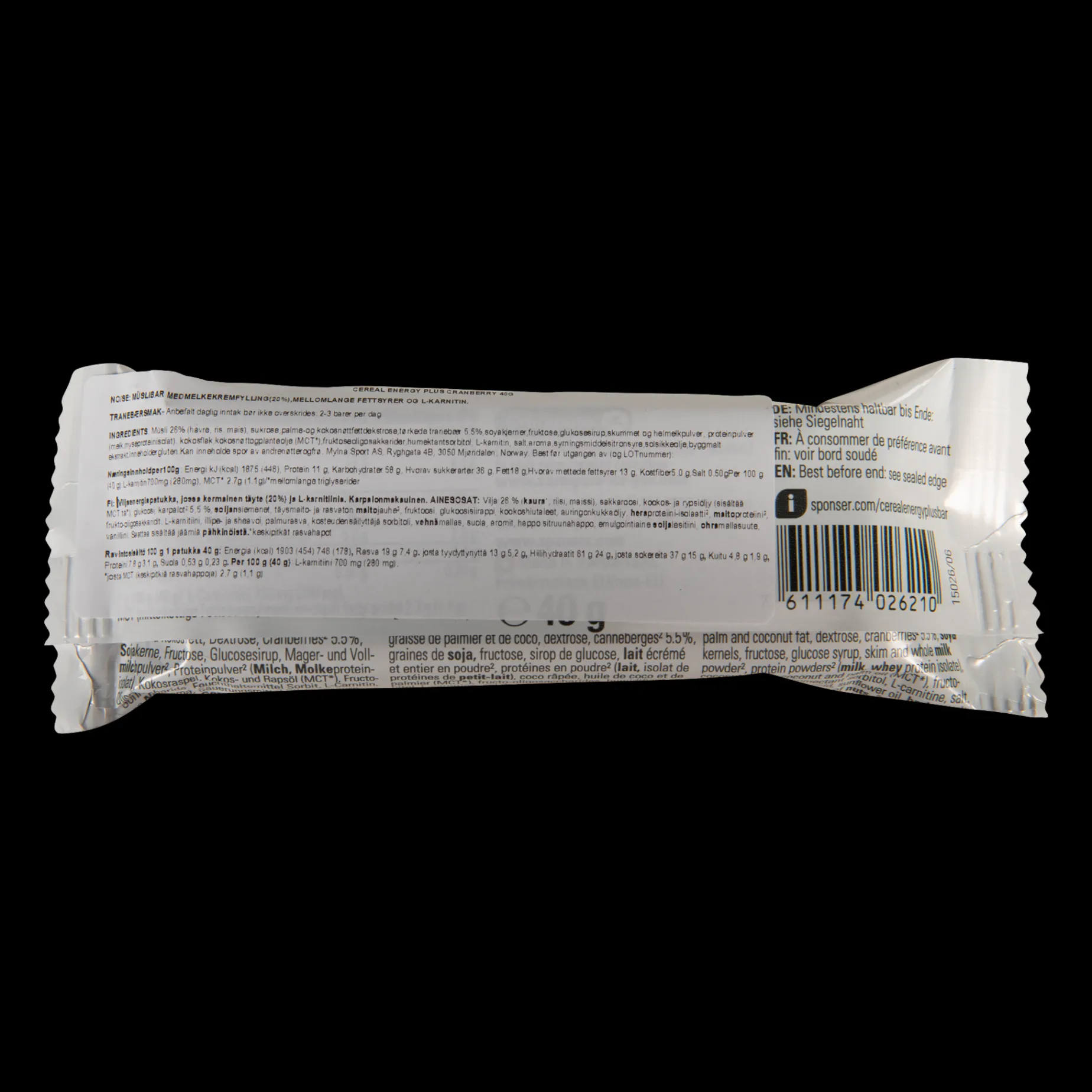 Cereal Energy Plus Bar Cranberry - Energibar - Cereal Energy Plus Bar Cranberry