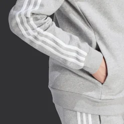 Essential Fleece 3-Stripes Full Zip, hettejakke, herre - Hettegenser - Essential Fleece 3-Stripes Full Zip, hettejakke, herre