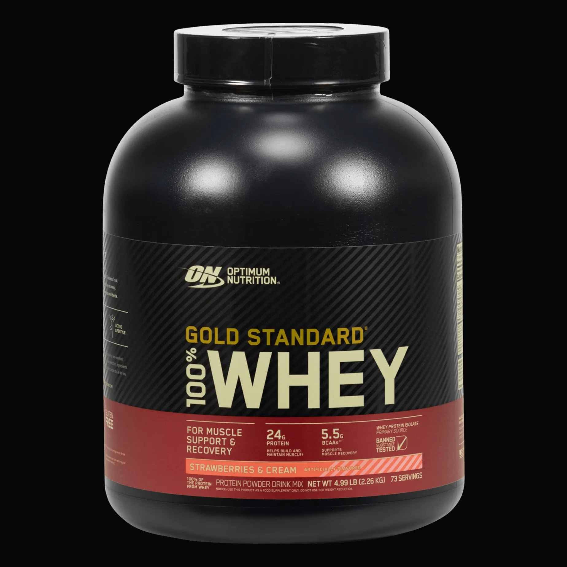 100 % Gold Standard Whey Strawberry & Cream, proteinpulver - Proteiner - 100 % Gold Standard Whey Strawberry & Cream, proteinpulver