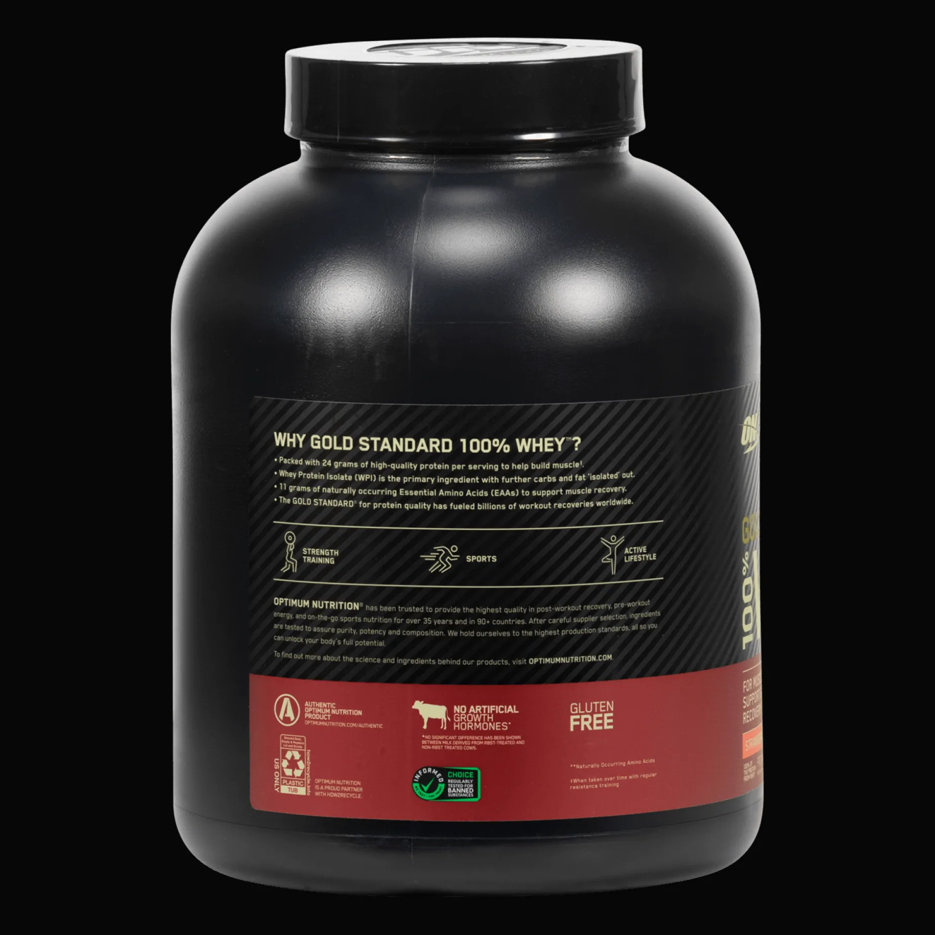 100 % Gold Standard Whey Strawberry & Cream, proteinpulver - Proteiner - 100 % Gold Standard Whey Strawberry & Cream, proteinpulver