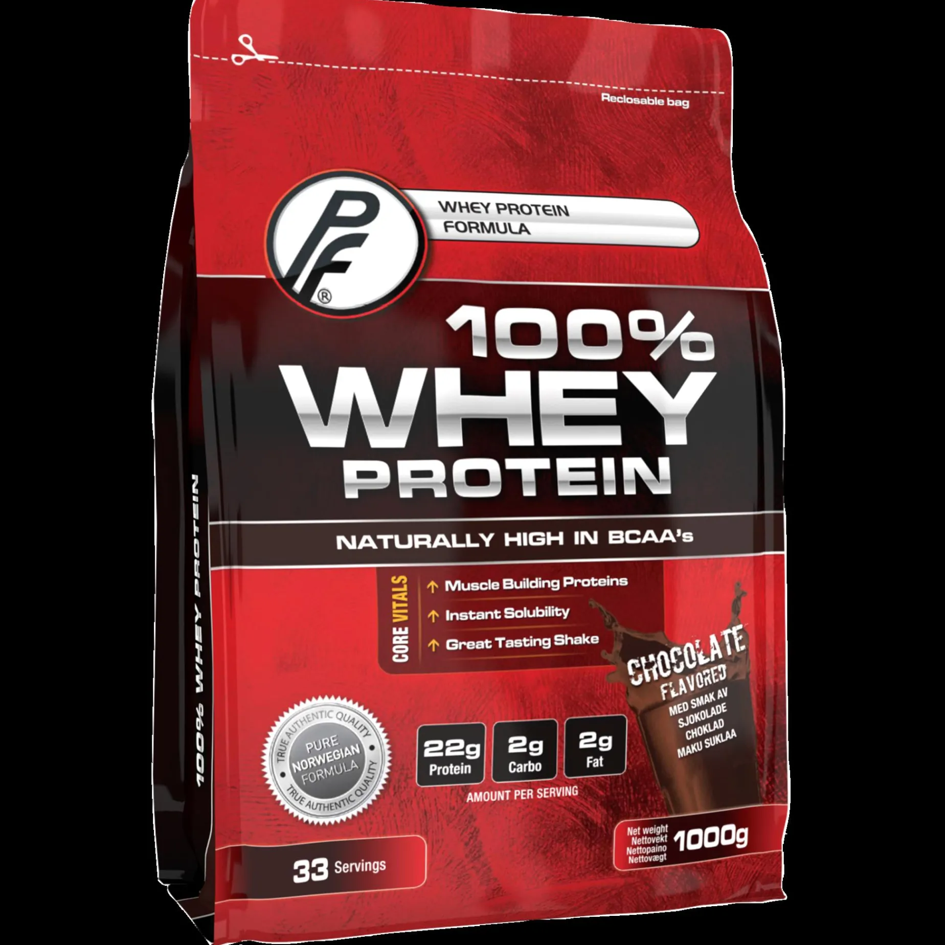 PF 100% Whey Protein, proteinpulver - Proteiner - PF 100% Whey Protein, proteinpulver